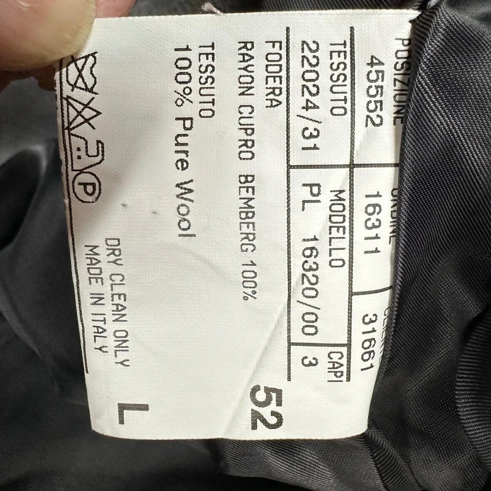 Canali Proposta Mens 52 L Grey Blue Wool Herringbone Blazer Sport Coat Italy